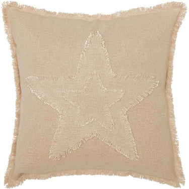 Burlap Vintage Star Pillow 18x18 - The Fox Decor
